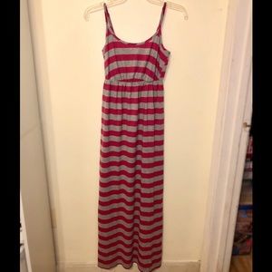 Striped jersey maxi dress